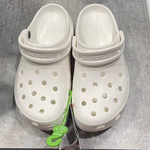White Platform Clog Crocs